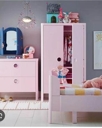 CAMERETTA IKEA BUSUNGE - LETTO,ARMADIO,CASSETTIERA