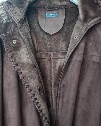 Cappotto donna scamosciato marrone