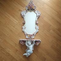 CONSOLLE CERAMICA MENSOLA + SPECCHIO