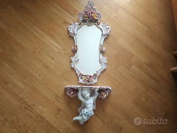 CONSOLLE CERAMICA MENSOLA + SPECCHIO