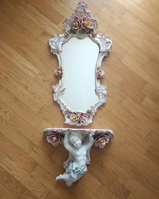 CONSOLLE CERAMICA MENSOLA + SPECCHIO