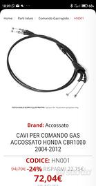 cavo acceleratore CBR 1000 2004 2012