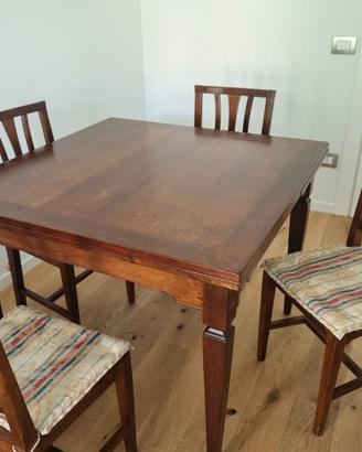 Tavolo legno 4/8 posti. Fino a 200 cm + 4 Sedie
