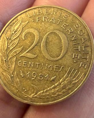 Moneta 20 Centimes Francia 1981 - Marianne