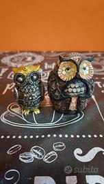 Coppia di Gufetti Portafortuna – Soprammobili Deco