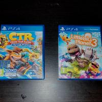 giochi per Ps4 CTR e Little Big Planet 3