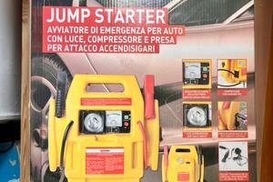 Jump starter auto e moto con compressore