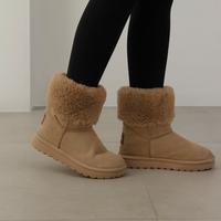 Stivali invernali beige con pelliccia