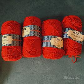 gomitoli cotone BBB Regina grammi 350 rosso