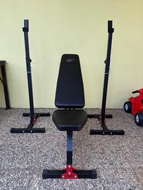 Panca piana con rack integrato