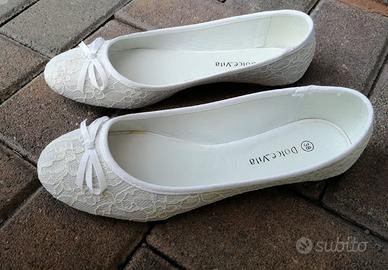 Ballerine bianche in pizzo
