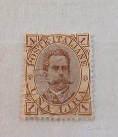 Regno 1889 - Umberto I- 1 lira bruno e giallo