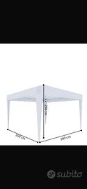 Gazebo pieghevole con sacche antivento