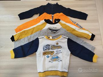 Set 8 felpe/maglioni bambino taglia 25-30 mesi