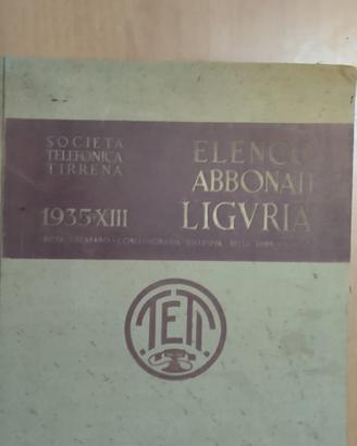 elenco telefonico LIGURIA anno 1935
