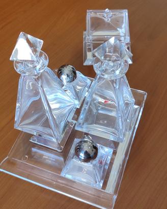 menage e porta formaggio in cristallo 