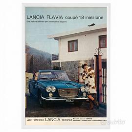 Lancia Flavia 1967  Quadro Vintage Pubblicità 