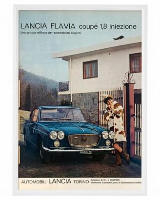 Lancia Flavia 1967  Quadro Vintage Pubblicità 