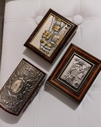 3 porta gioielli legno e argento
