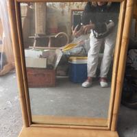 Specchio in giunco con mensola