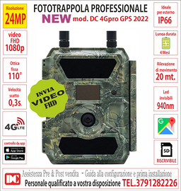 Fototrappola 4G GPS - MMS EMAIL - invia Video