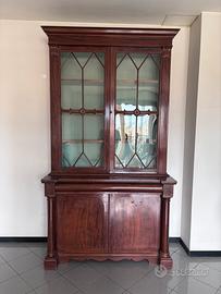 Credenza con vetrina antica in legno massello