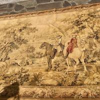 Grande enorme arazzo antico inglese paesaggio