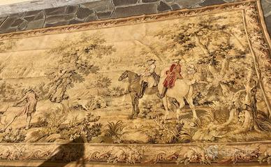 Grande enorme arazzo antico inglese paesaggio