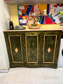 Mobile madia legno artigianale con piano in marmo
