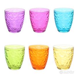 NUOVO Set bicchieri Colorati in vetro, 6