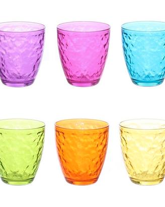 NUOVO Set bicchieri Colorati in vetro, 6