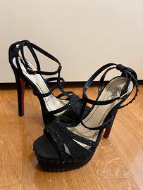 Sandali tacco alto scamosciati