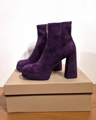 Stivaletti con tacco, viola, pelle, Fabi, n.40