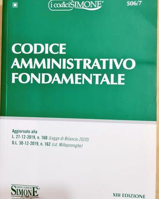 Codice Amministr.vo Fondamentale 2020  Ed. Simone