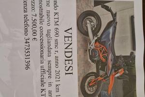 Moto ktm 690 smc r anno 2021 km 16100