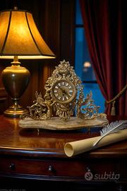 Maestoso Orologio A Corda Funzionante Con Angeli