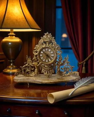 Maestoso Orologio A Corda Funzionante Con Angeli