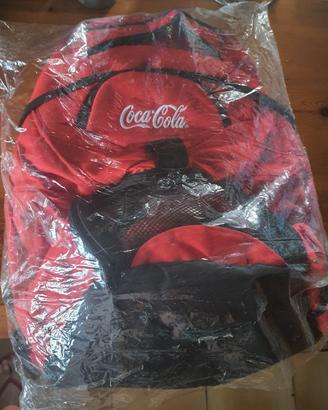 Zaino coca cola +pallone con spillo nuovo
