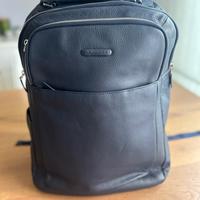 Zaino Piquadro, pelle blu, grande