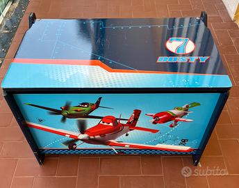Cassapanca porta giochi Planes in legno