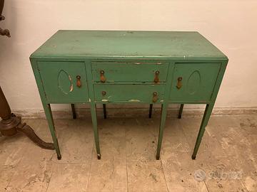 cassettiera legno verde