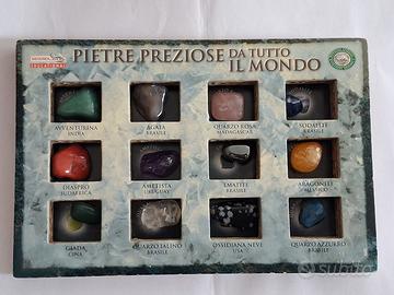 Collezione di pietre preziose e fossili