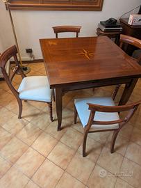 4 Sedie con imbottitura bianca