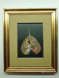 quadro vintage su foglia 