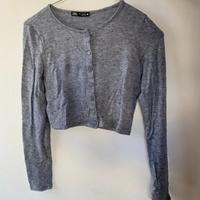 Cardigan corto Zara grigio melange, taglia S.