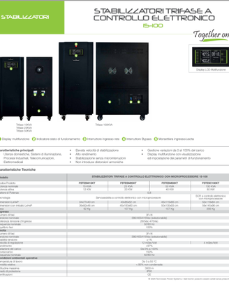 STABILIZZATORI TRIFASE A CONTROLLO ELETTRONICO