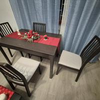 Tavolo marrone, 120 allungabile 180 + sedie.