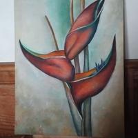 Quadro fiori hand painted  cm 38x 48