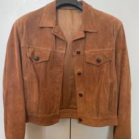 Giacca vintage in camoscio marrone, stile anni ‘70
