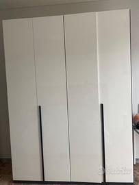 Armadio bianco laccato 4 ante